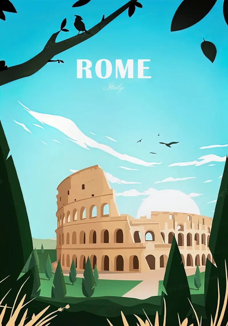 Amsterdam traditional travel print - Netherlands Italy Rome backlit film by Liliestudio