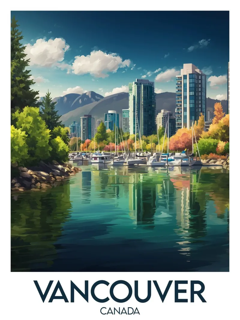 Poster di Vancouver alluminio dibond da Frame the World