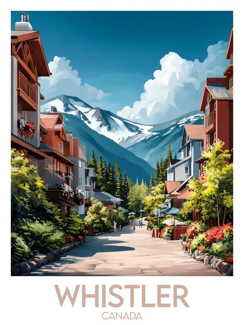 Affiche Whistler poster con telaio in plastica da Frame the World