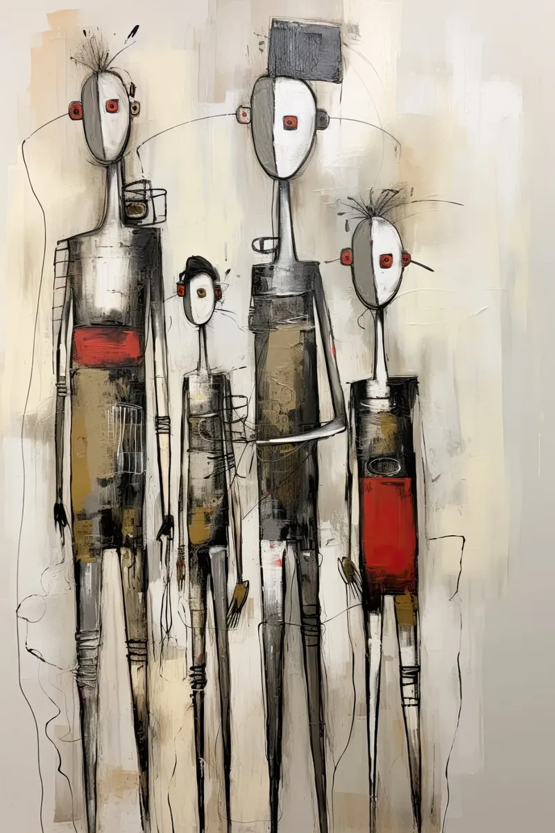 Abstract gezin canvas van Imagine