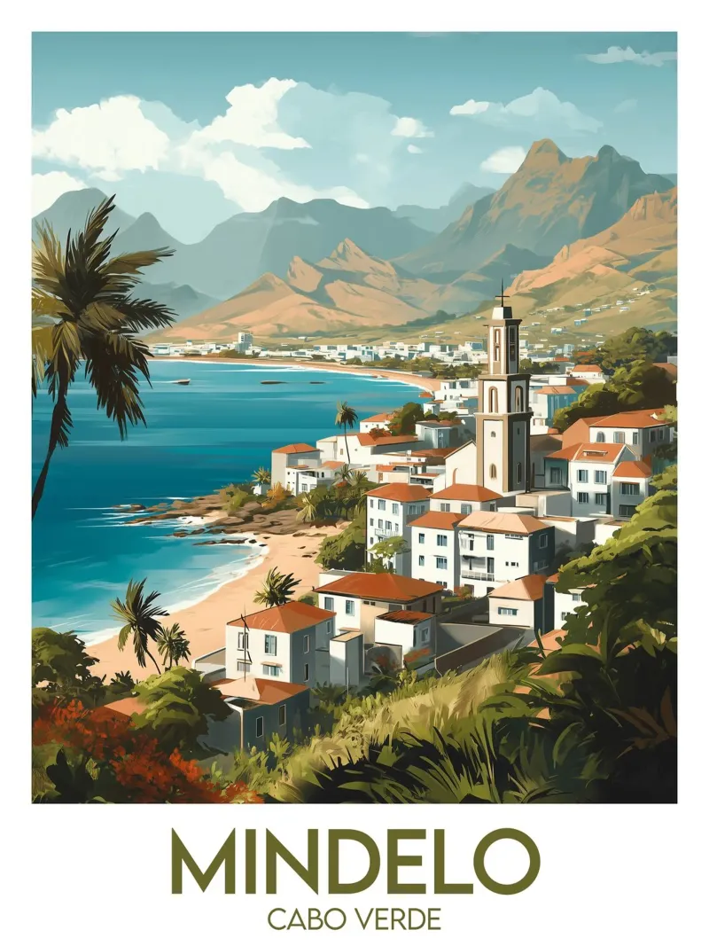 Affiche Mindelo poster con telaio in legno da Frame the World