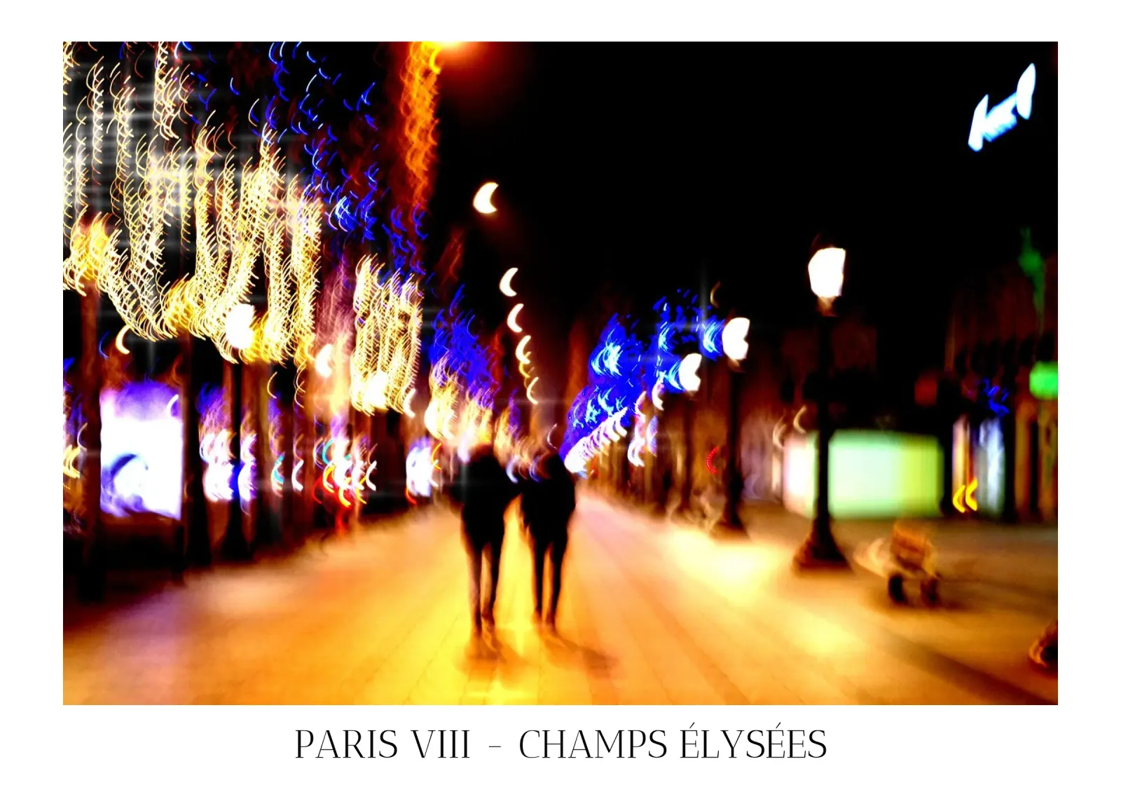 Ghosts of Parisian Nights - Champs-Élysées canvas met Baklijst van fanny-bianca