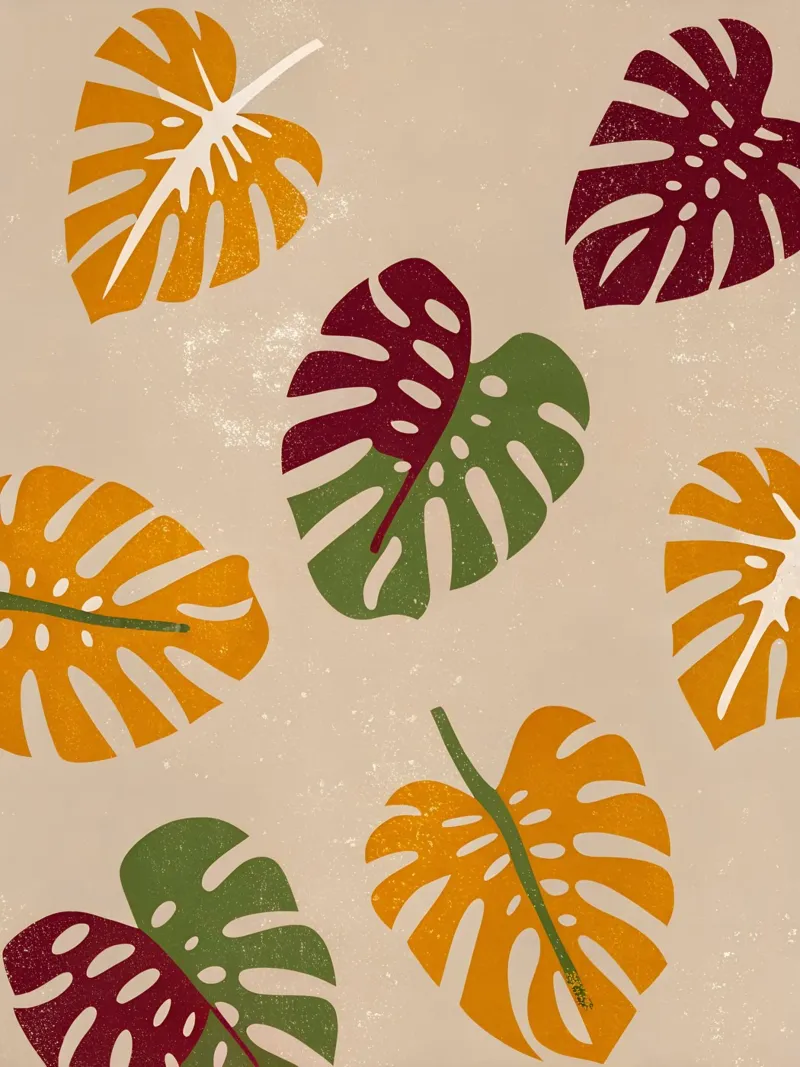 Monstera Retro Pop Flower pellicola backlit da THE LATEST SHOP