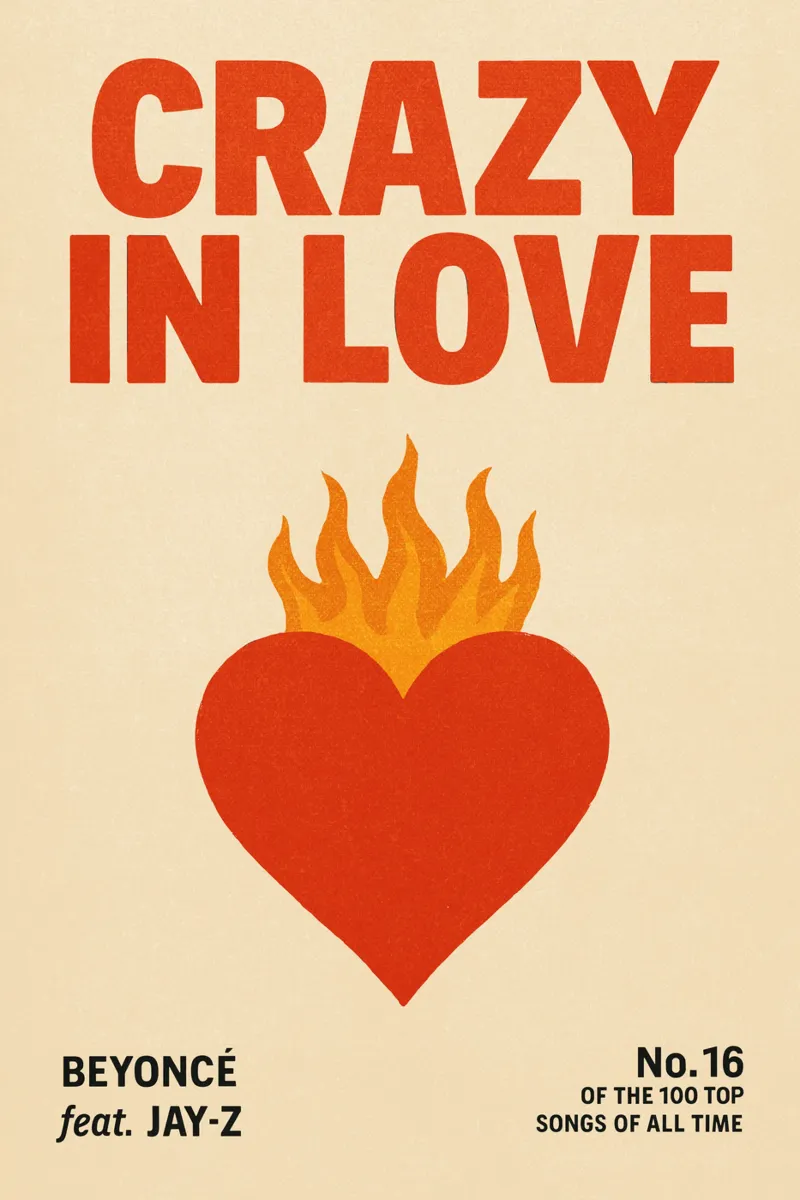 Beyoncé & Jay-Z – Heart on Fire Print poster con telaio in plastica da Studio Mooodz