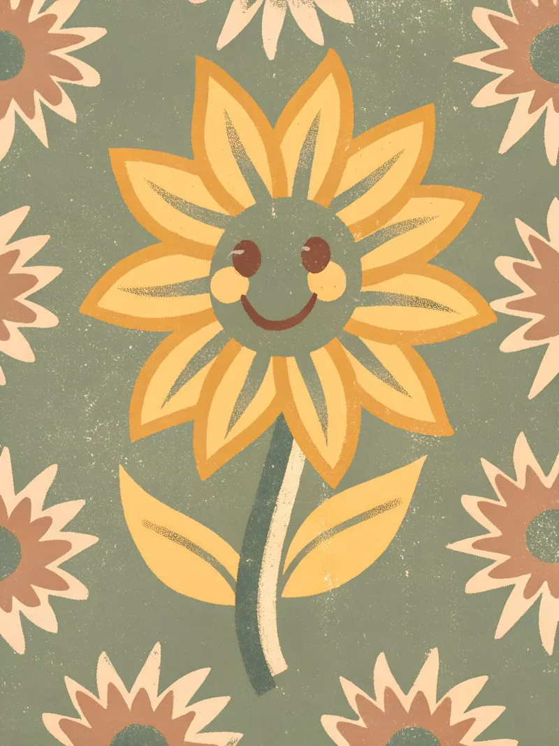 Girasole retrò pop pellicola backlit da THE LATEST SHOP