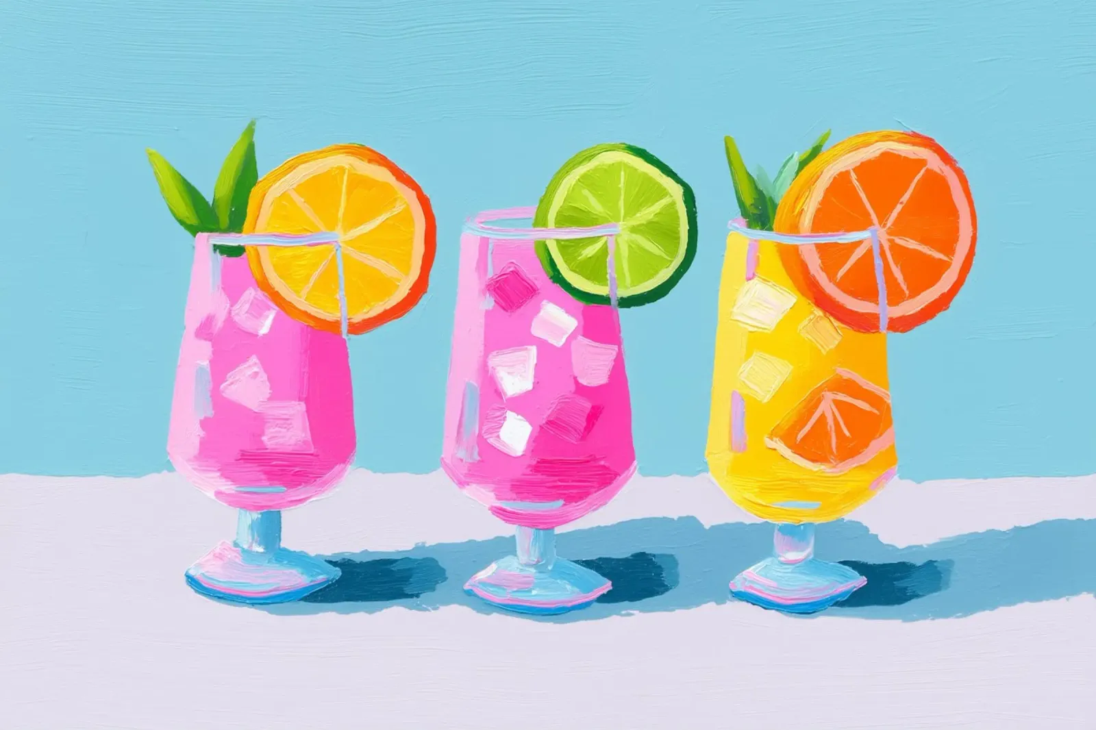 Cocktail bar per feste rosa poster con telaio in plastica da Carinaprint