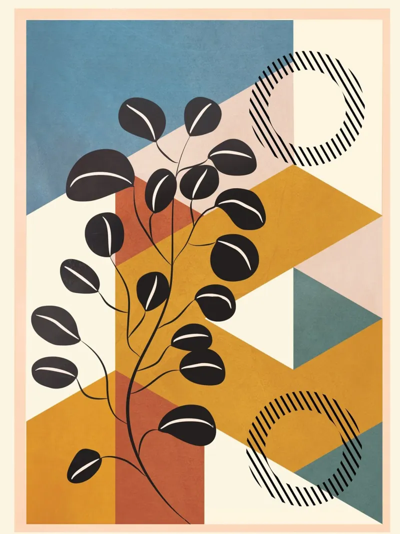 Tropical Geometry 5 poster with wooden frame by cityart