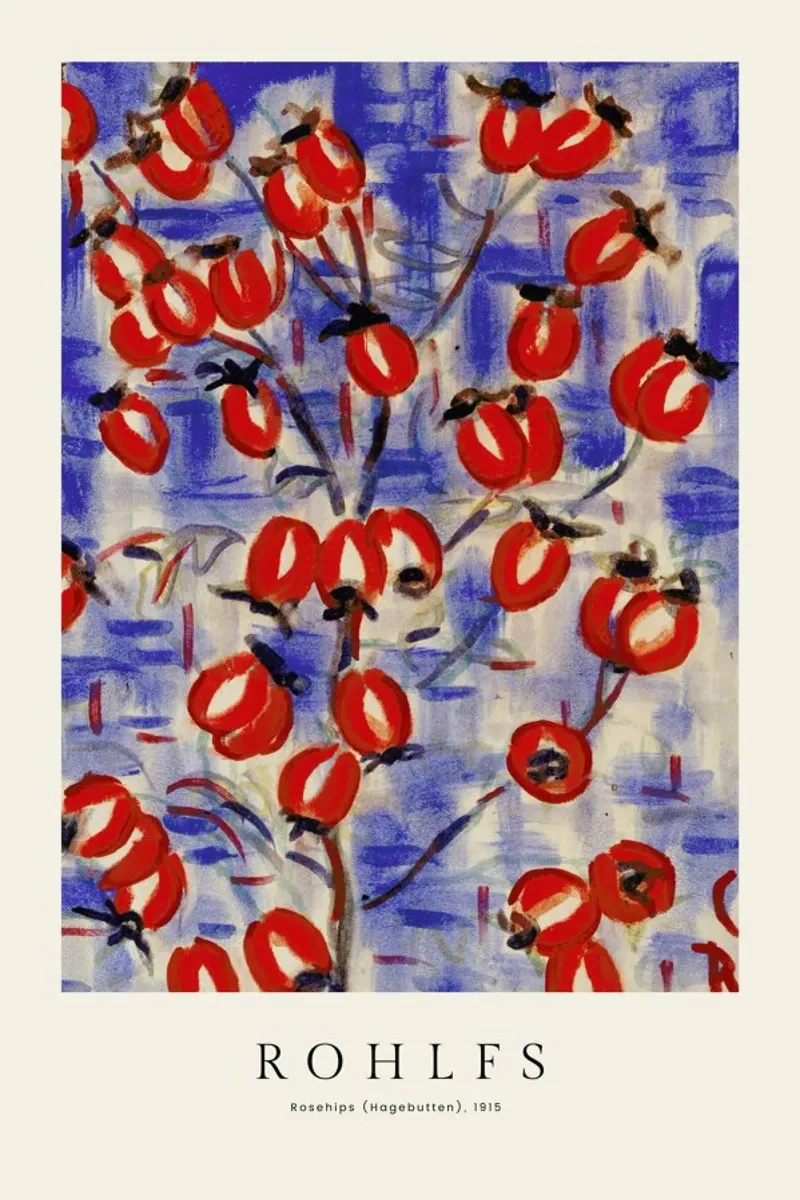 Rohlfs - Rosehips tela con Cornice a cassetta da ARTOTHEK