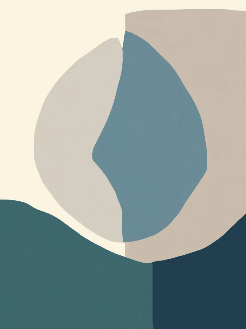 Muted tones blue beige acrylic glass by Little Dean