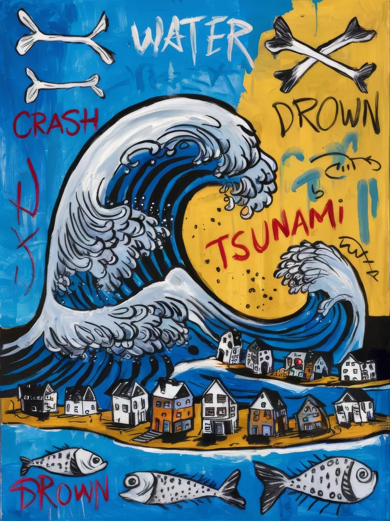 Water Crash Drown canvas by Muse Fragments