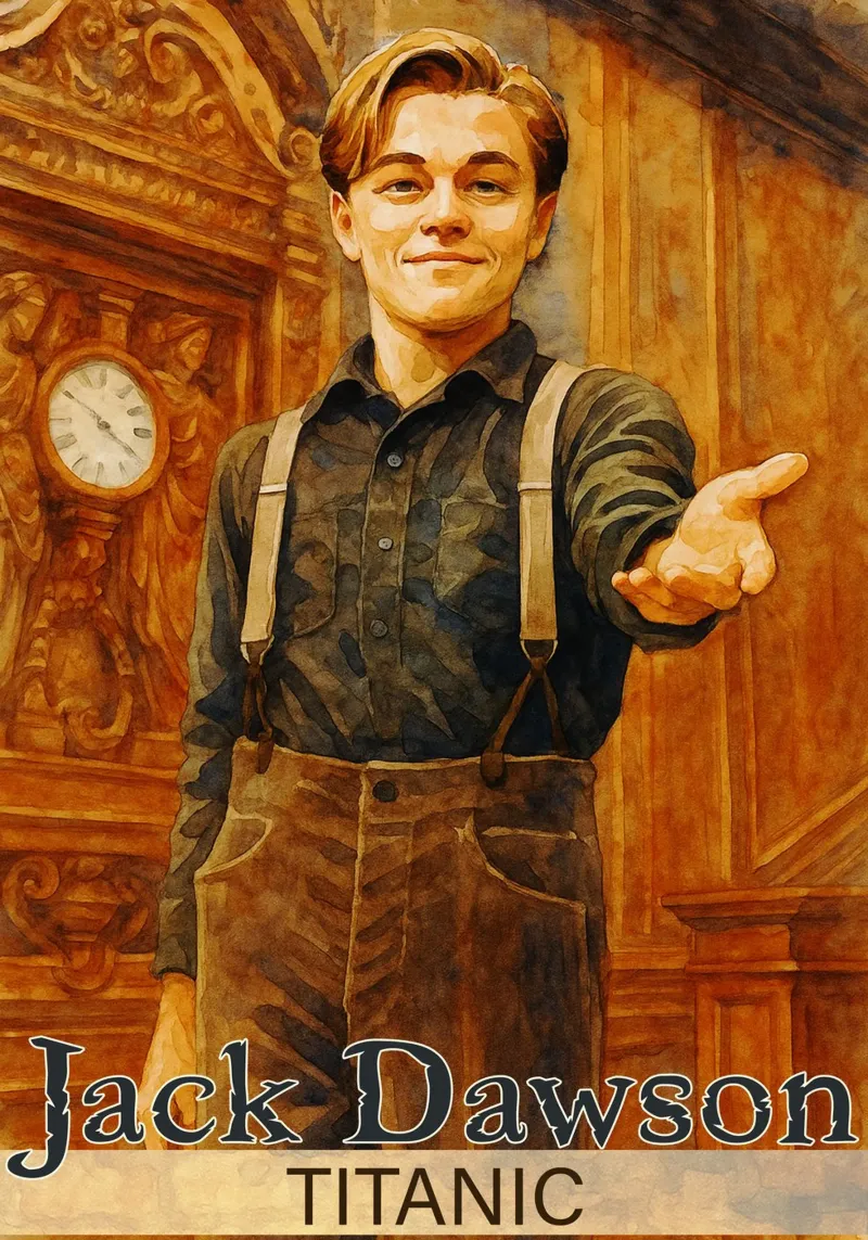 Jack Dawson - Titanic-Gemälde, das die Vorstellungskraft neu definiert Poster von MOKAIYA