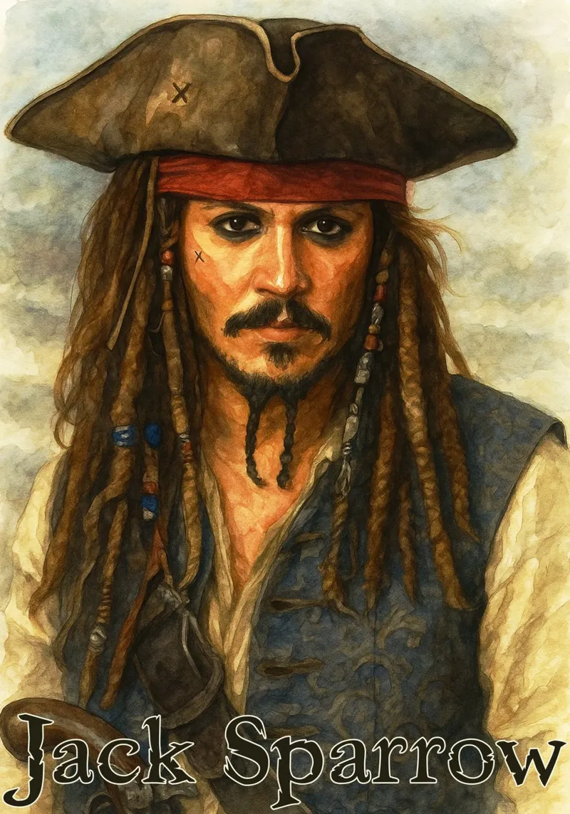 Jack Sparrow Repainting Imagination Redrawing poster by MOKAIYA