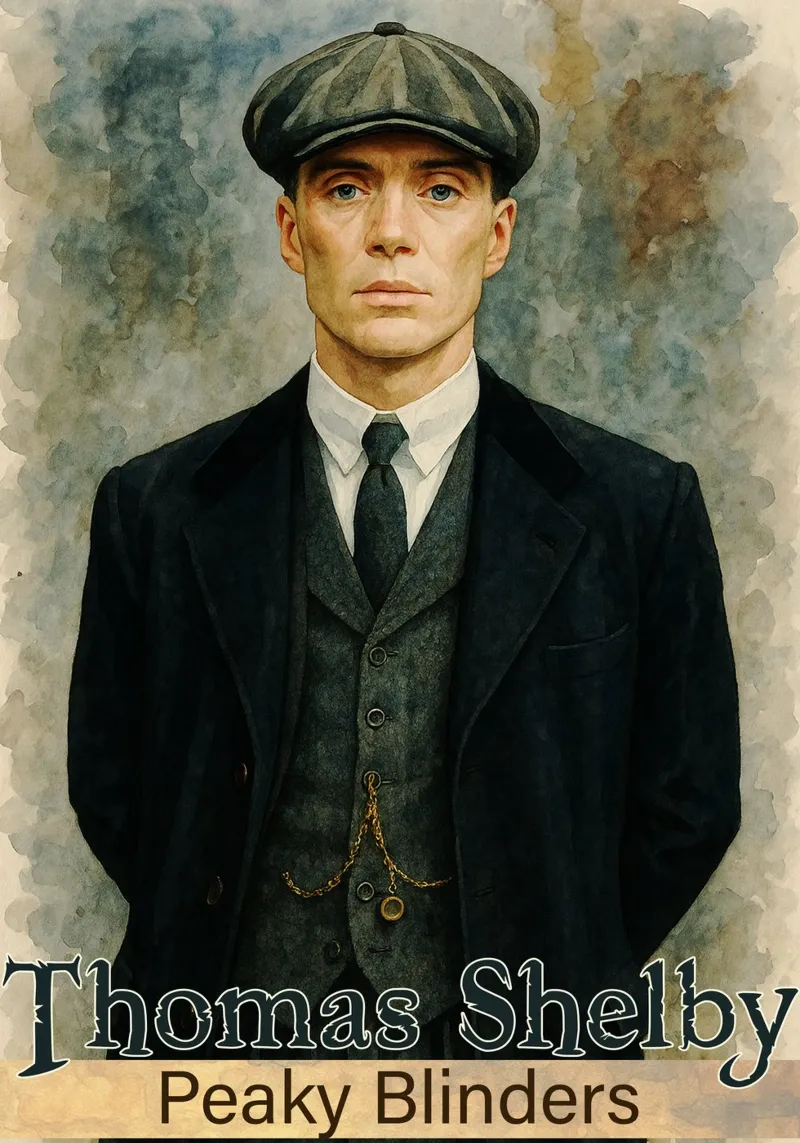 Thomas Shelby - Pittura Peaky Blinders Ridisegnare l'immaginazione carta hahnemühle da MOKAIYA