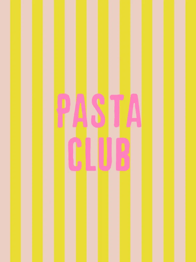 PASTA CLUB Rosa su strisce gialle di zircone tela con Cornice a cassetta da Alisa Knöß