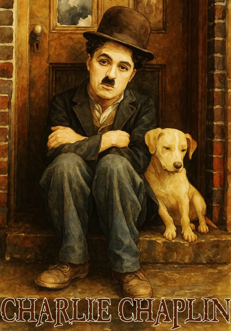 Charlie Chaplin Riparare l'immaginazione Ridisegnare pellicola backlit da MOKAIYA
