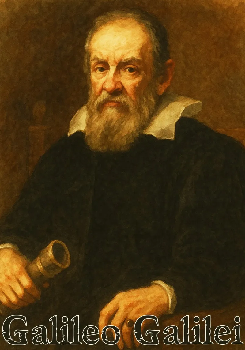 Galileo Galilei Riparlare l'immaginazione Ridisegnare poster con telaio in legno da MOKAIYA
