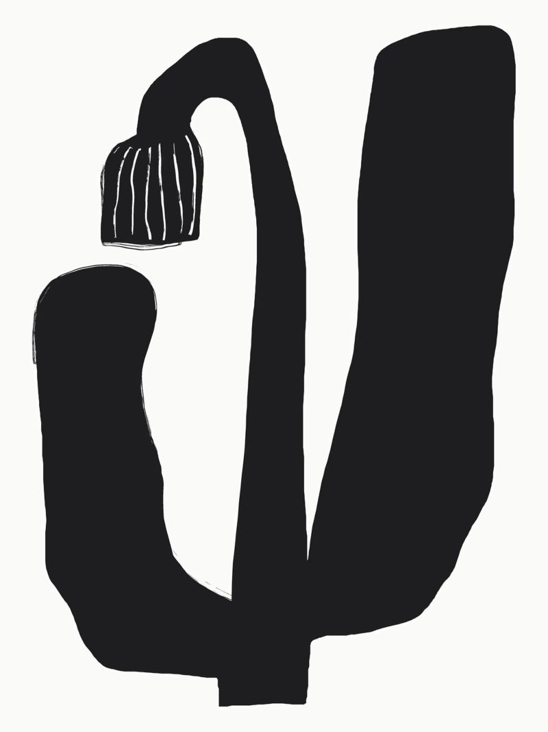 Minimalisme encre fleur poster de Little Dean