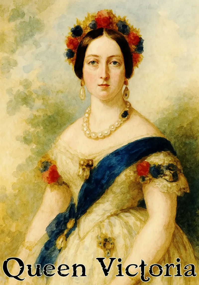 Koningin Victoria herschilderen verbeelding hertekenen poster met kunststof frame van MOKAIYA