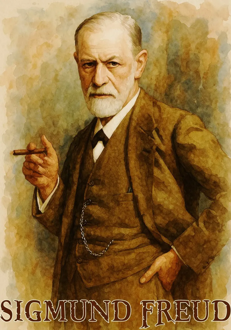 Sigmund Freud Repainting Imagination Redrawing canvas by MOKAIYA