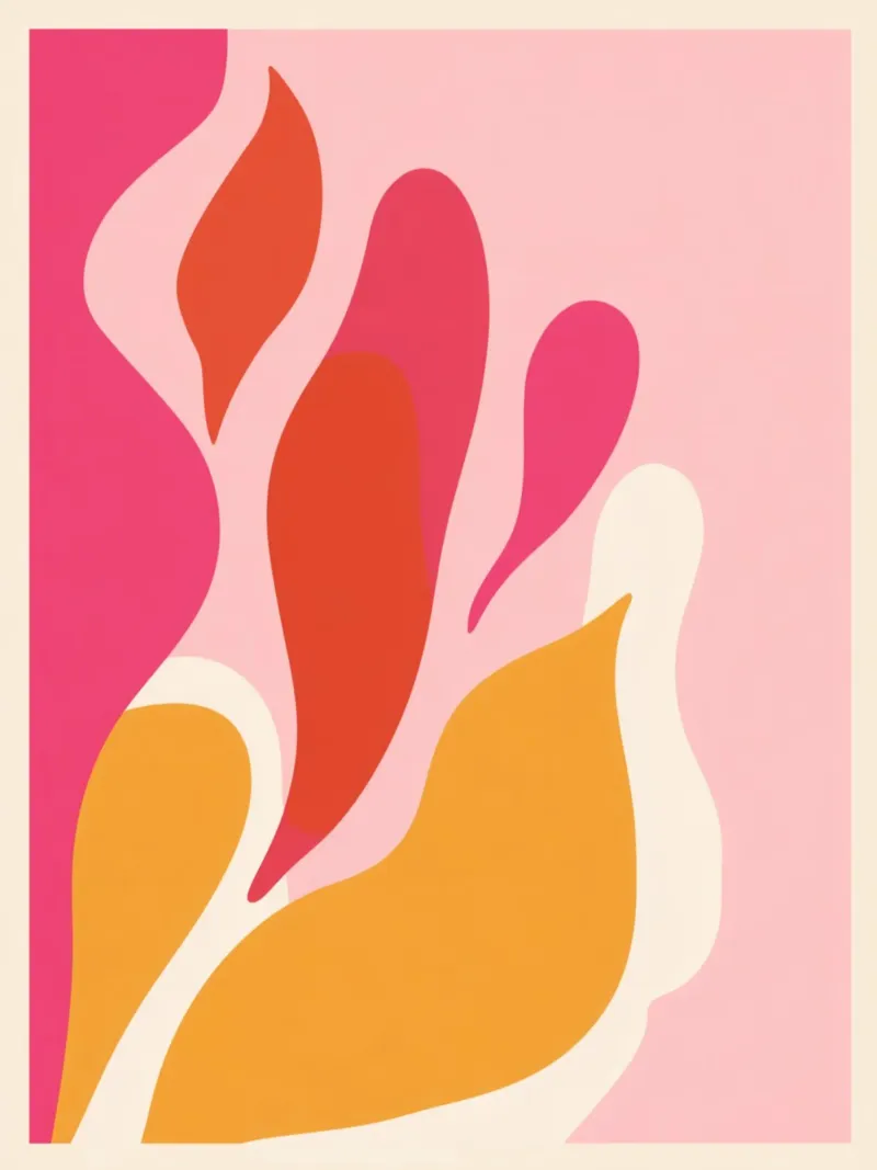 Orange and Pink Abstract carta hahnemühle da Gypsy Galleria