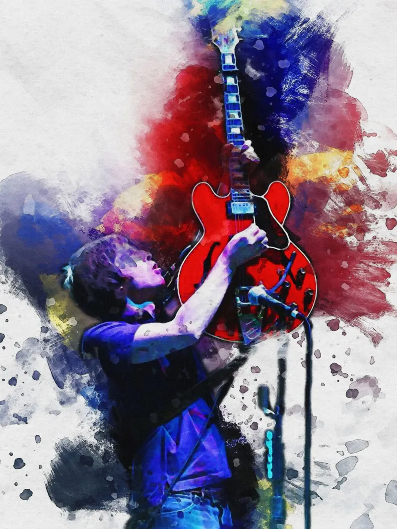 Smudge Noel Gallagher in concerto dal vivo carta hahnemühle da Gunawan Rb