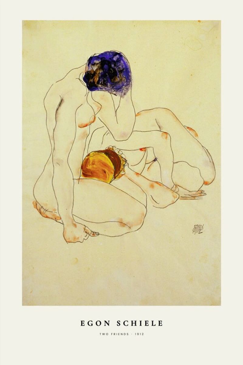 Schiele - Two Friends Poster von ARTOTHEK