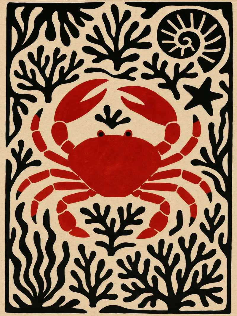 Crab And Corals carta hahnemühle da treechild