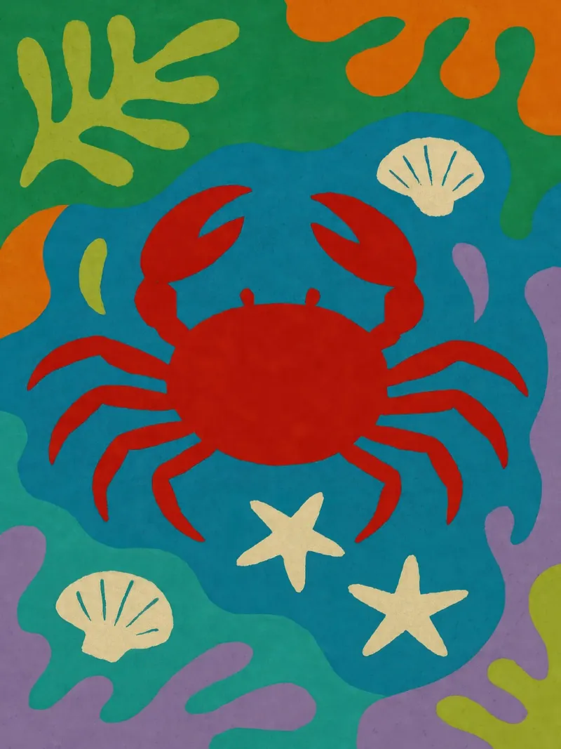 Sea And Crab No 02 carta hahnemühle da treechild