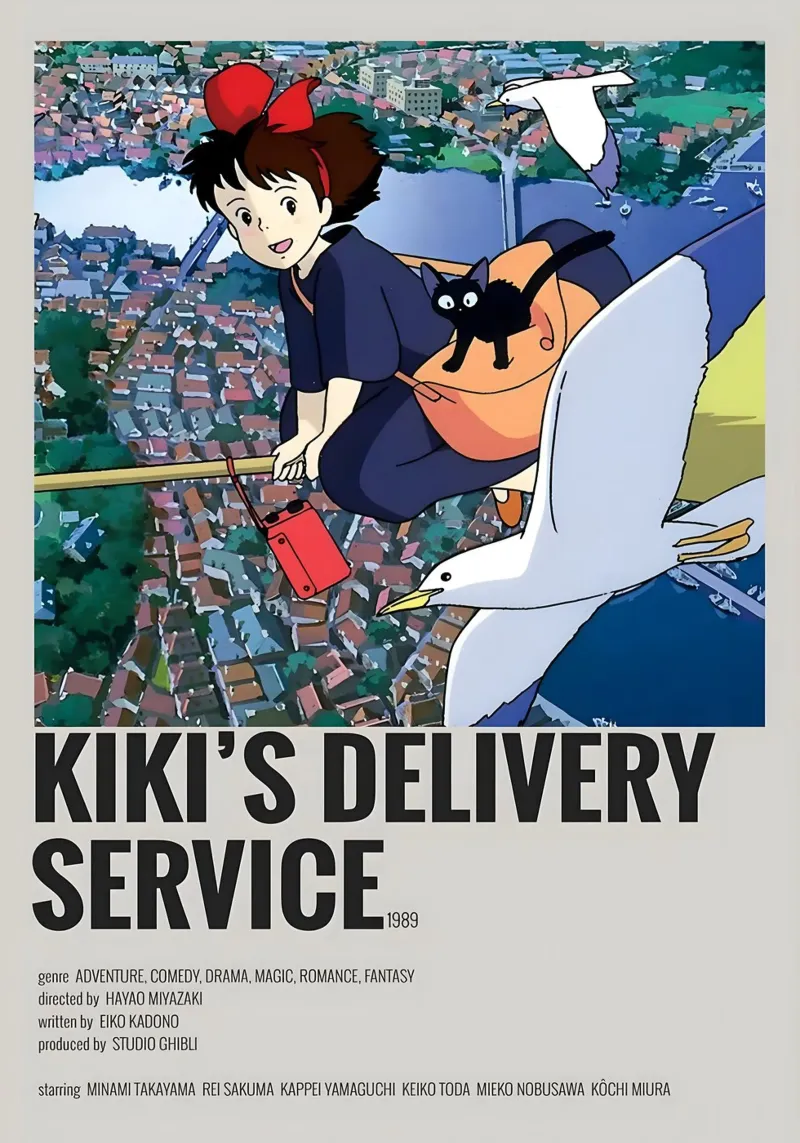 KIKI'S DELIVERY SERVICE  1989 poster con telaio in legno da Totoya