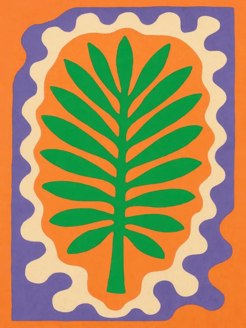 Green Tamo Leaf NO 02 Leinwand von treechild