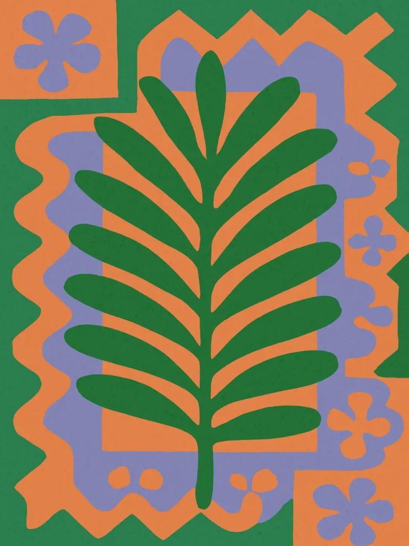 Green Tamo Leaf No 02 carta hahnemühle da treechild