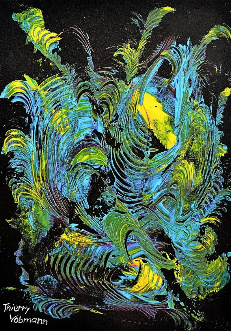 MESSAGE FROM THE HEART 18 pellicola backlit da Thierry Vobmann Abstract painting