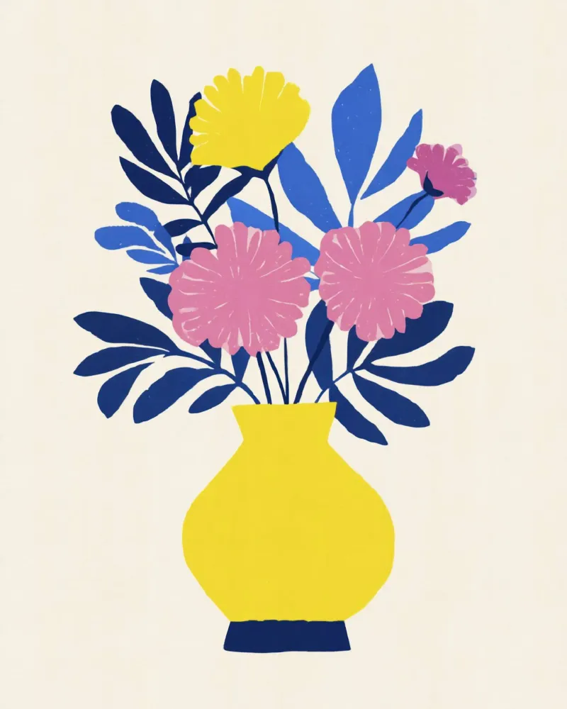 Botanical Cut-Out Flowers in Earthy 50´s Vintage Tones forex plate by Modern Muse