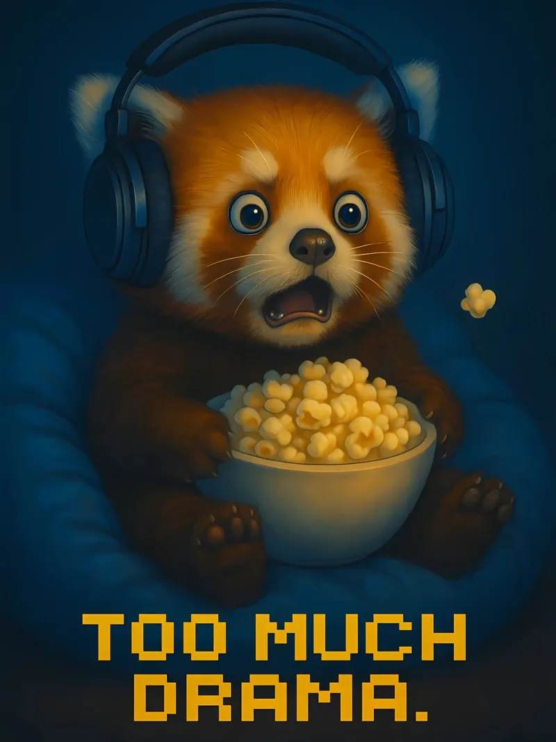 Funny Red Panda Meme canvas with Floater frame by Funny Humor Art