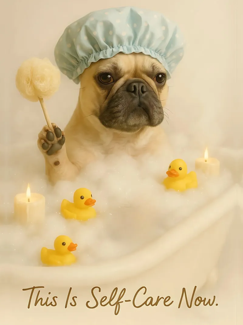 Meme divertente sul bulldog francese poster con telaio in plastica da Funny Humor Art