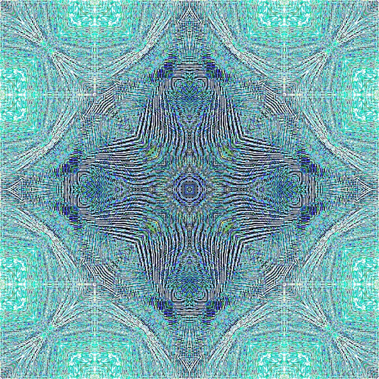 Ornament in turquoise with a finely structured texture canvas by Gürsel Yesil Digital Art