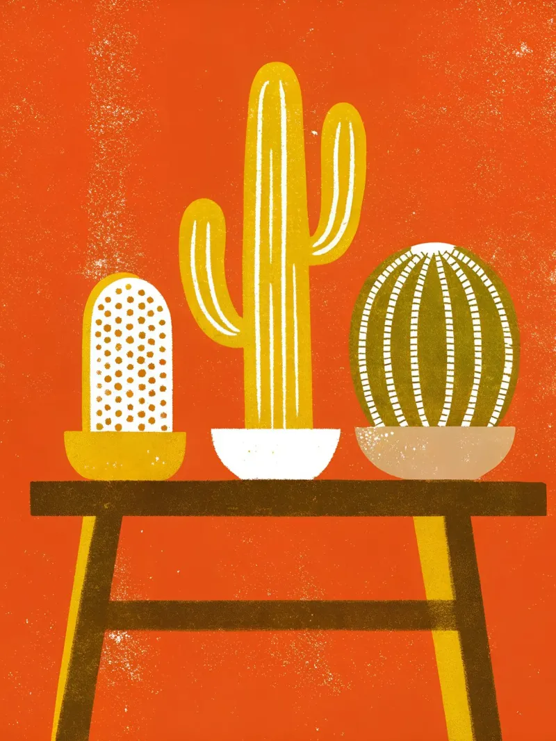 Retro Pop Cactus pellicola backlit da THE LATEST SHOP