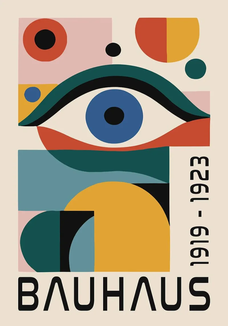 Bauhaus Oog Abstracte Kunst poster met aluminium frame van Dale Edward YoungJr