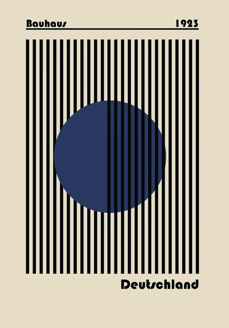 Stampa d'arte geometrica Bauhaus poster con telaio in alluminio da Dale Edward YoungJr