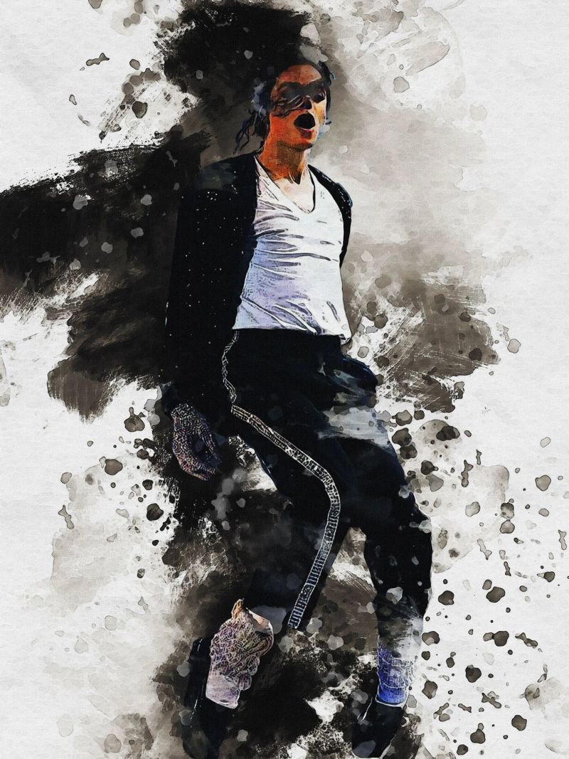 Mancha de retrato Michael Jackson metacrilato de Gunawan Rb