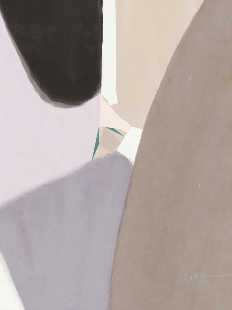 Gedempte vormen abstracte compositie canvas van Little Dean