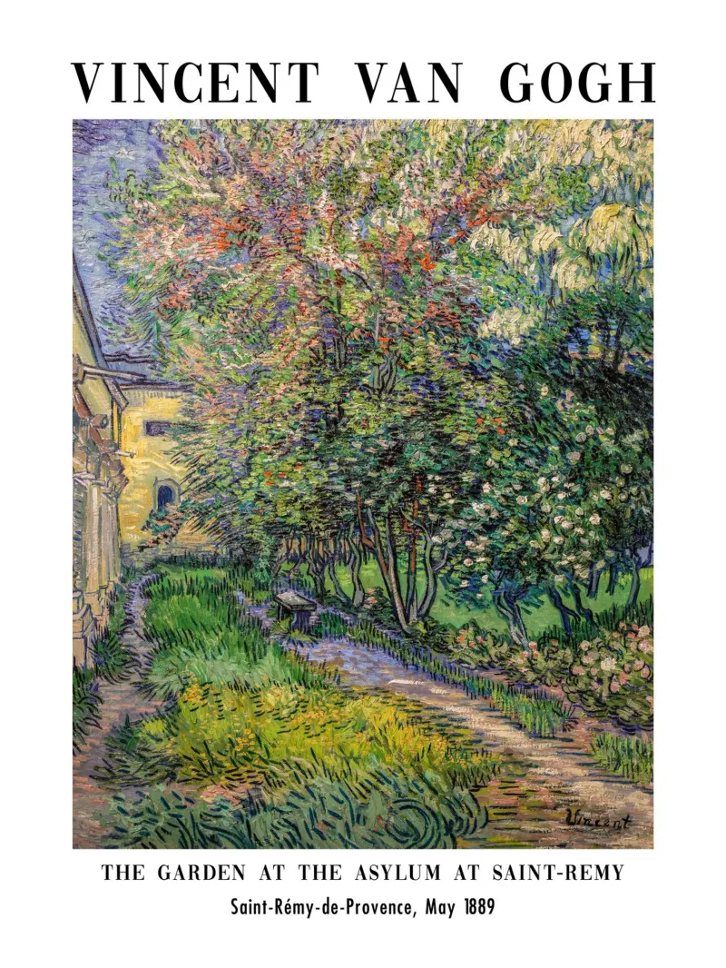 van Gogh, Garden of the asylum of Saint-Rémy canvas with Floater frame by Carinaprint