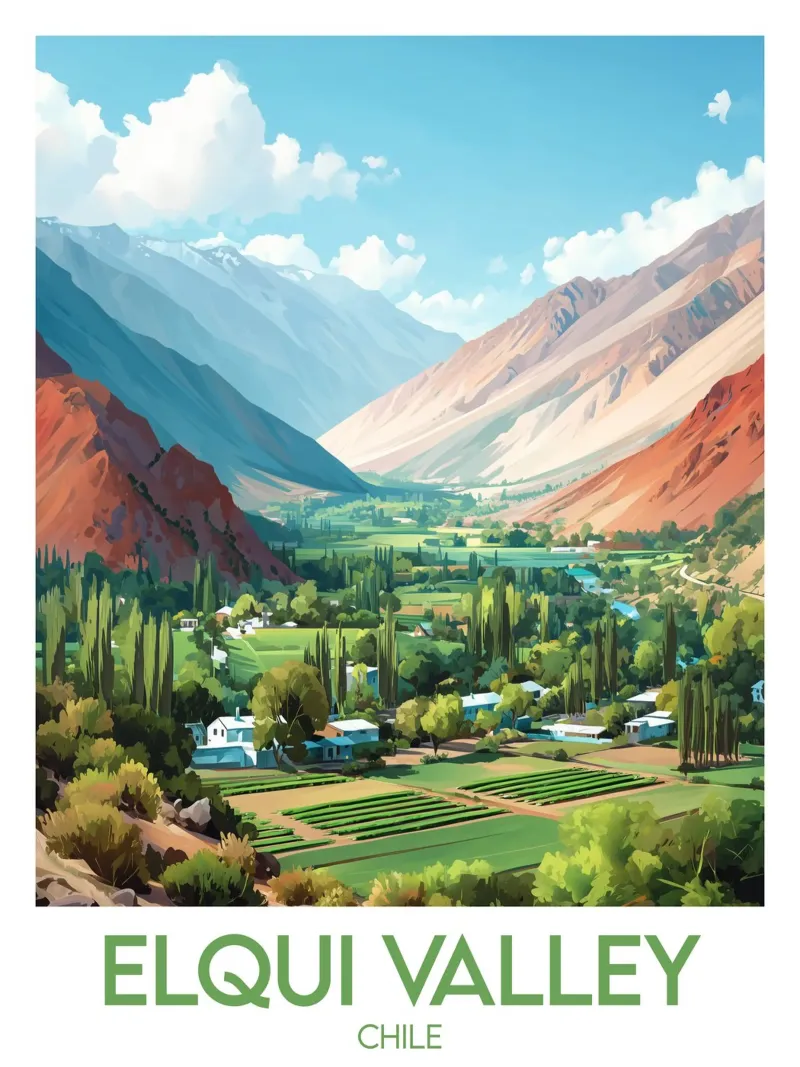 Affiche Elqui Valley poster con telaio in alluminio da Frame the World