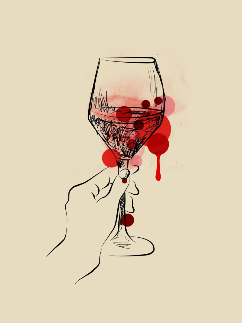 Wine in Lines alluminio dibond da Indigo Rain