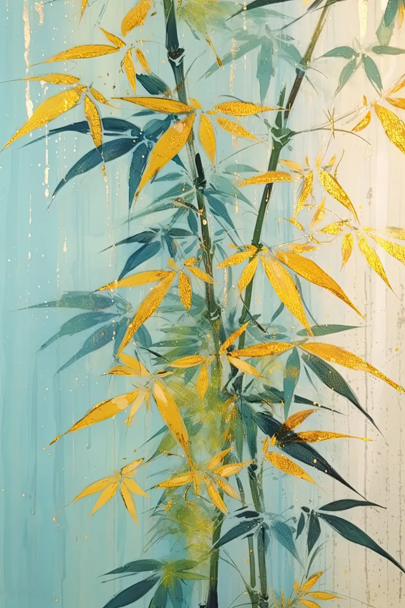 Bamboe abstracte canvas met Baklijst van Imagine