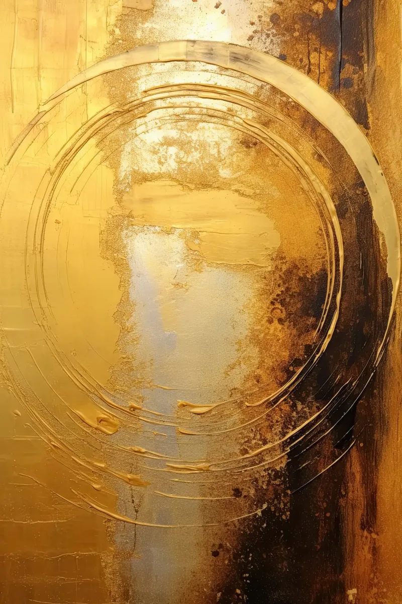 Circle abstracte in goud metacrilato de Imagine