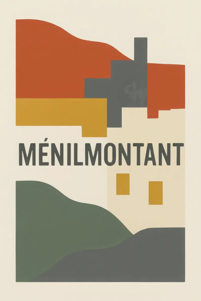 Ménilmontant - A graphic hill in the heart of Paris. hahnemühle by JETLAG | affiches voyage
