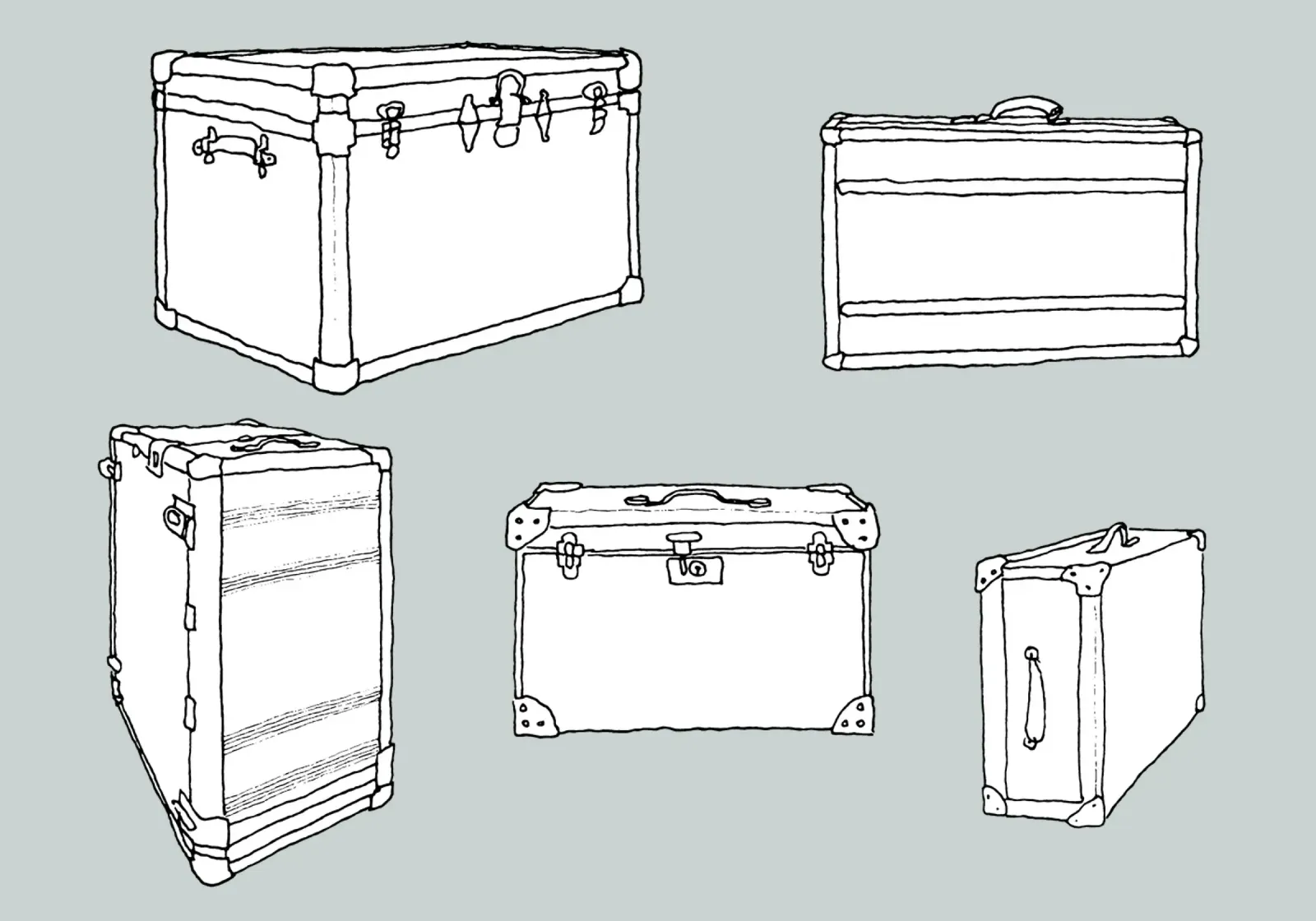 Gepackte Koffer poster con telaio in legno da Face & Content