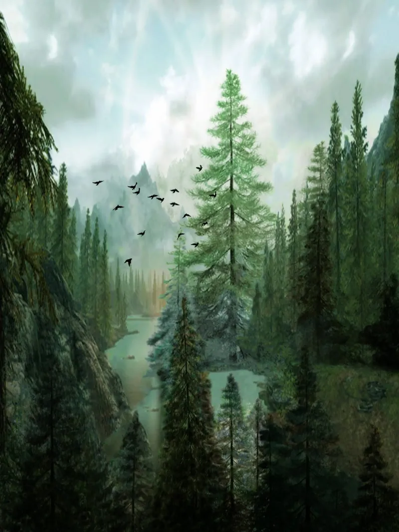 Mountain Morning 2 poster con telaio in legno da Nadjaa