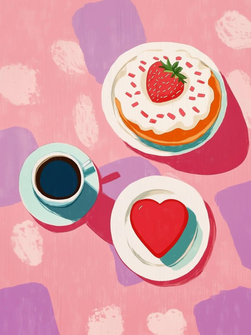 Heart cake with love poster by Carinaprint